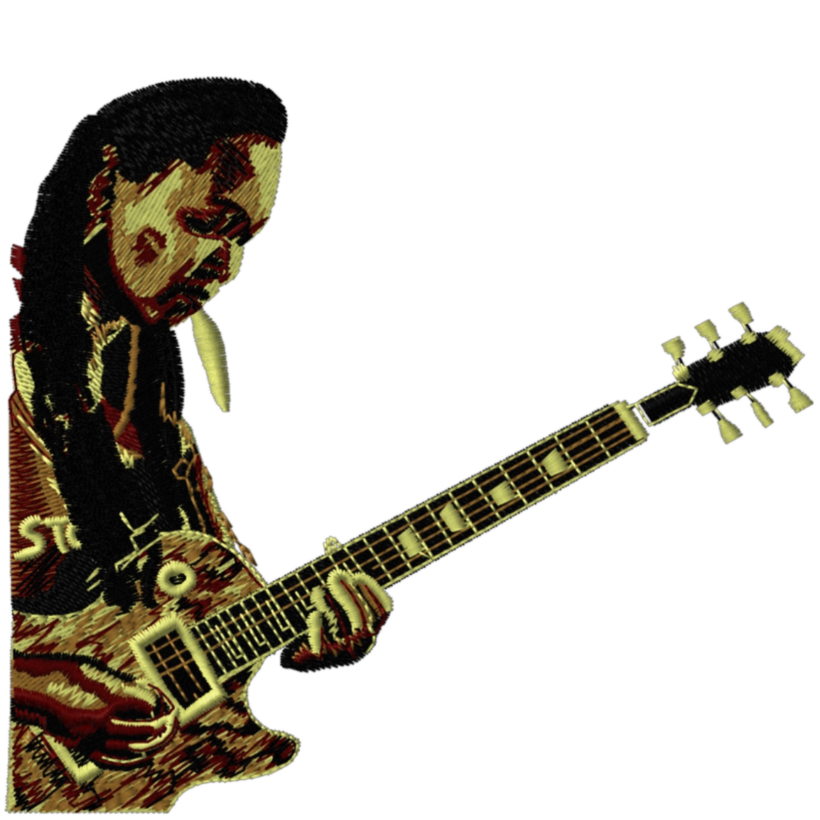 Beispiel Bluesfest-Stickerei